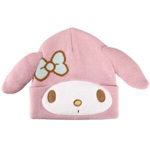 My Melody Womens 3D Bigface Embroidered Beanie - Winter Hat
